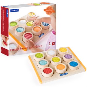 guidecraft manipulatives 10-piece wood tactile search & match set in multi-color