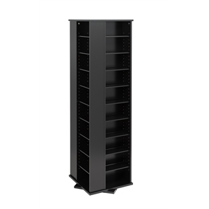 Prepac 64&quot 4-Sided CD DVD Spinning Media Storage Tower in Black