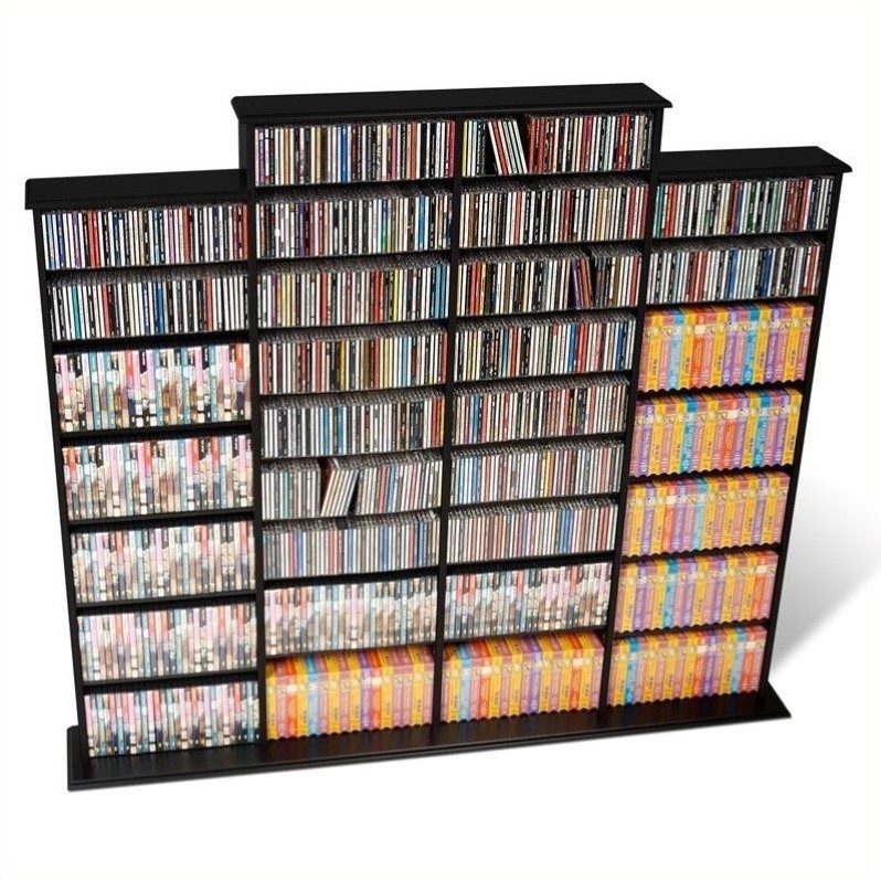 Prepac Quad 64 Cd Dvd Wall Media Storage Rack In Black Bma 1520 K