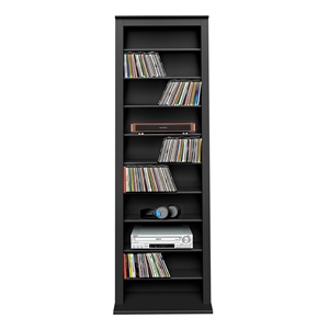 Prepac 53&quot 2-Sided CD DVD Media Spinning Storage Tower in Black
