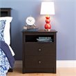 Prepac Sonoma 2 Drawer Nightstand in Washed Black