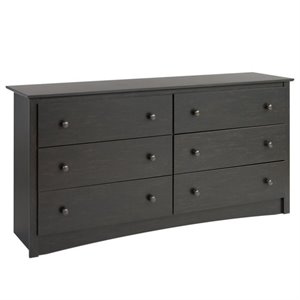 prepac sonoma 6 drawer double dresser
