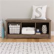 Prepac 3 Cubby Storage Bench in Drifted Gray