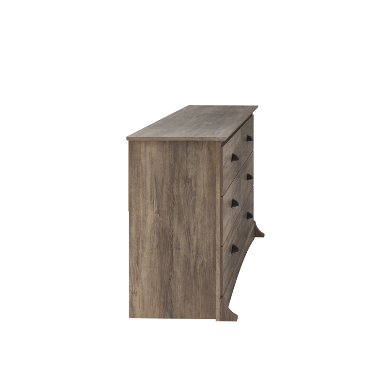 Prepac Salt Spring 6 Drawer Dresser Drifted Gray