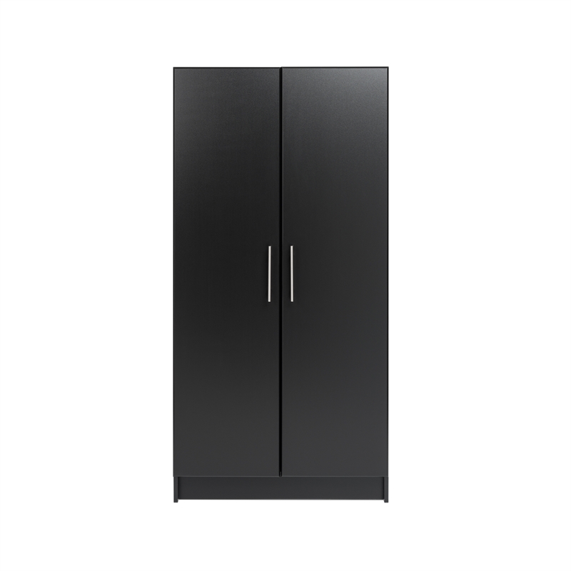 Prepac Elite 32 in. 2-Shelf Engineered Wood Wardrobe Armoire in Black