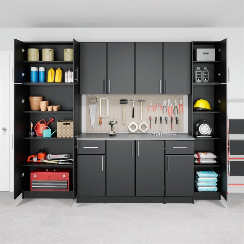 Prepac Elite 32 in. 1-Shelf Engineered Wood Wall Cabinet in Black