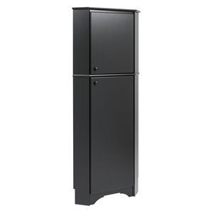 prepac elite tall 2 door corner storage cabinet