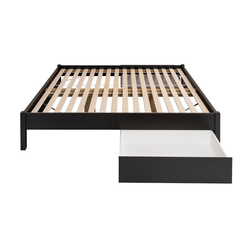 Prepac Select King 4-Post Platform Bed with 2 Drawers in Black