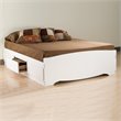 Prepac Monterey Full Platform Storage Bed 6 Piece Bedroom Set in White