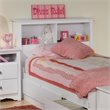 Prepac Monterey White Twin Wood Platform Storage Bed 4 Piece Bedroom Set
