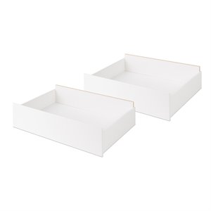 Prepac Select Storage Drawers on Wheels in White (Set of 2)