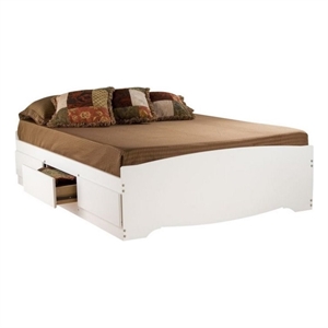prepac monterey white platform storage bed