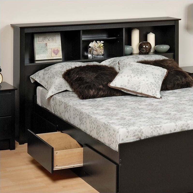 Black Wood Platform Storage Bed 3 Piece Bedroom Set - BBQ-6200-PKG