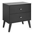 Prepac Milo MCM 24.75 in. Wide 2-Drawer Engineered Wood Nightstand in Black