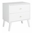 Prepac Milo MCM 24.75 in. Wide 2-Drawer Engineered Wood Nightstand in White