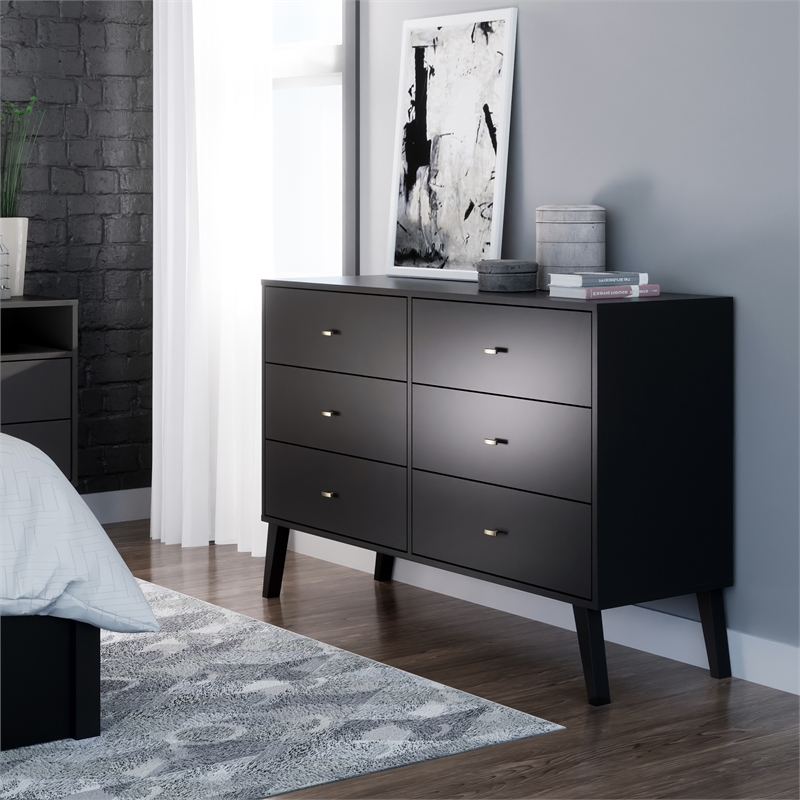 mid century black dresser Flynn Small Chest, Black main image 0