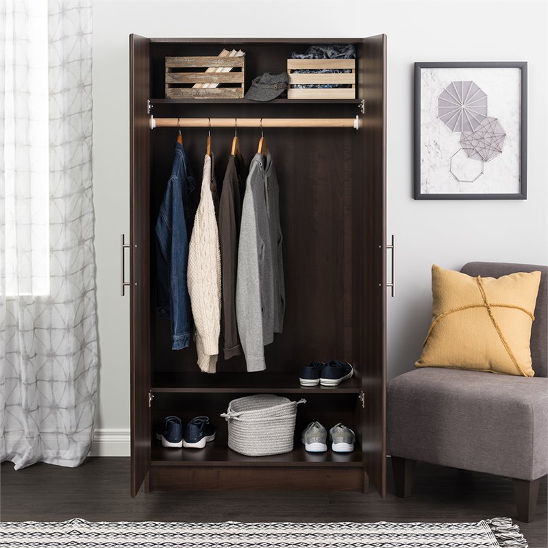 Prepac Elite 32" Wardrobe Armoire In Espresso