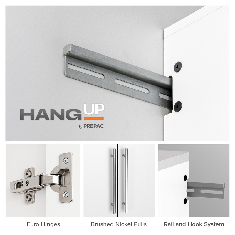 Prepac HangUps 30 in. 1-Shelf Engineered Wood Storage Cabinet in White