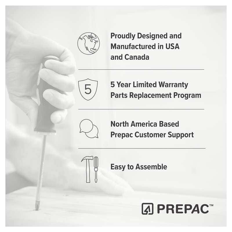 Prepac HangUps 30 in. 3-Drawer Engineered Wood Wall Garage Cabinet in White