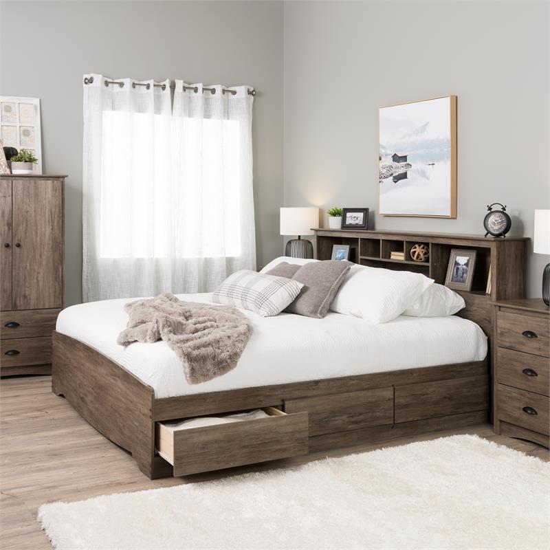 Prepac Salt Spring King Bookcase, King Size Bed Frame With Storage And Bookcase Headboard