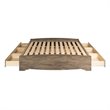 Prepac Salt Spring King Platform Storage Bed with 6 Drawers in Drifted Gray