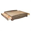 Prepac Salt Spring King Platform Storage Bed with 6 Drawers in Drifted Gray