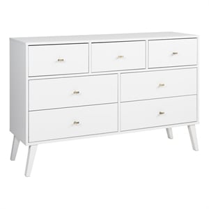 prepac milo mid century modern 7 drawer dresser
