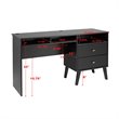 Prepac Milo Desk with Side Storage and 2 Drawers - Black