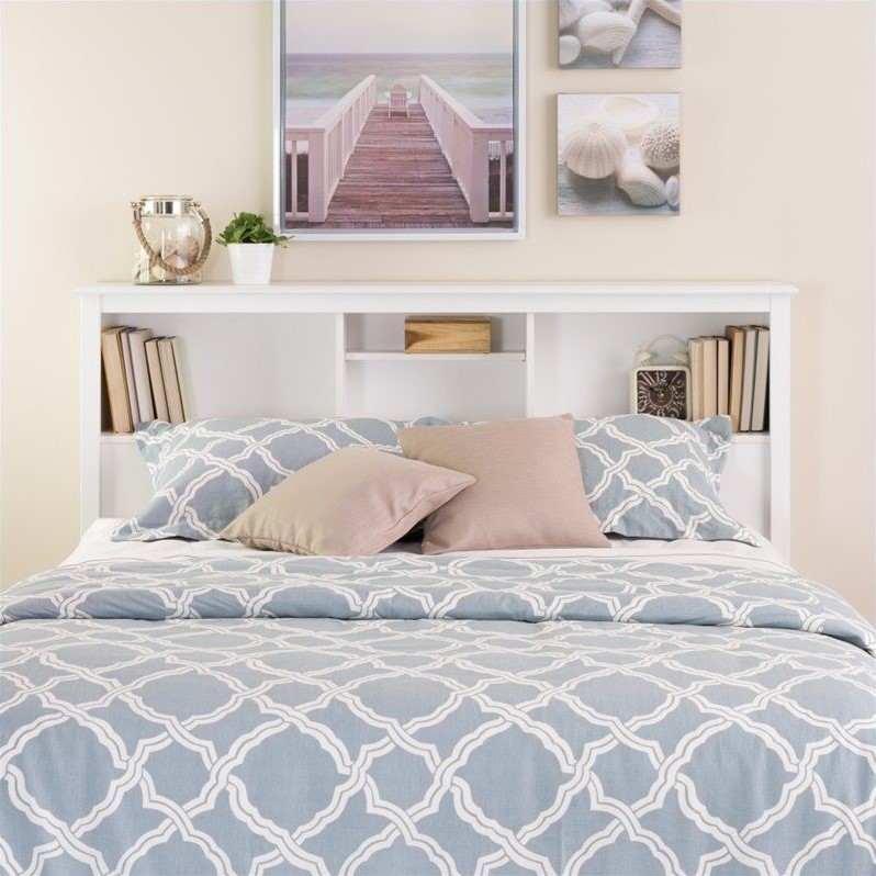 Prepac Monterey Full / Queen Bookcase Headboard in White