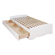Prepac Monterey White Full Platform Storage Bed 3 Piece Bedroom Set