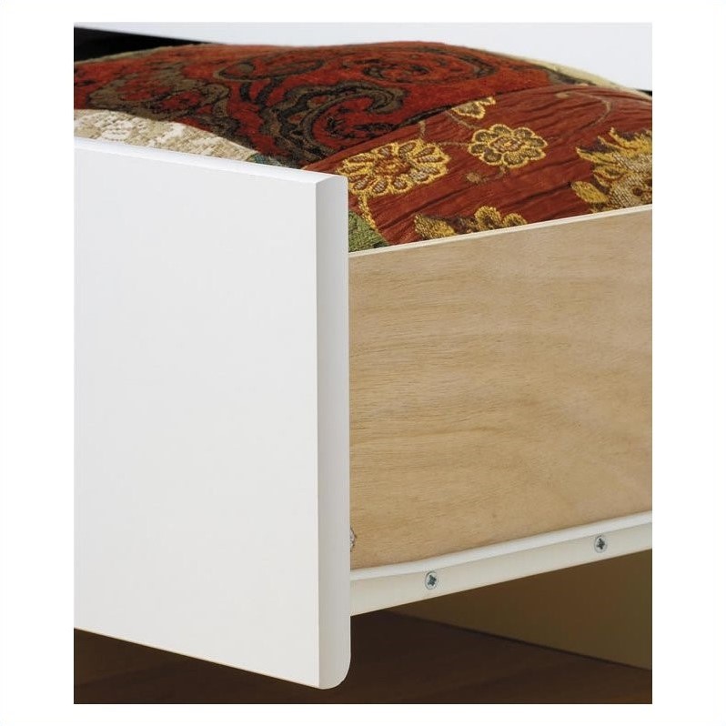 Prepac Monterey White Full Platform Storage Bed 3 Piece Bedroom Set