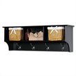 Prepac Sonoma Black Cubbie Bench and Wall Coat Rack Set