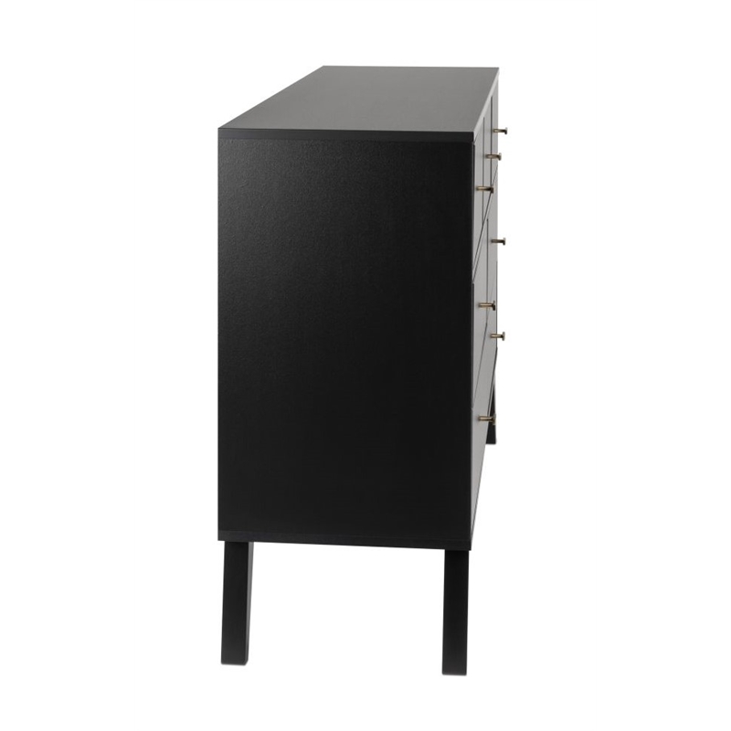 Prepac Milo Mid Century Modern 7-Drawer Dresser in Black | Cymax Business