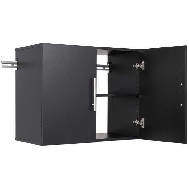 Prepac HangUps 30 in. 1-Shelf Engineered Wood Storage Cabinet in Black