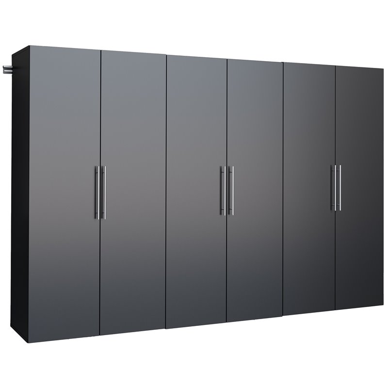 96 Elite with 6 Storage Cabinet Set Black - Prepac