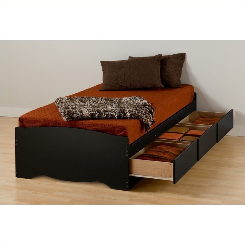 Prepac Sonoma Black Twin Xl Bookcase, Twin Xl Platform Bed With Storage Plans