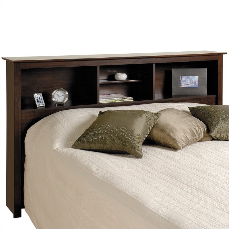 Queen Bookcase Platform Bed in Espresso Finish EBQ6080KKIT