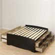 Prepac Sonoma Black Tall Queen Bookcase Platform Storage Bed
