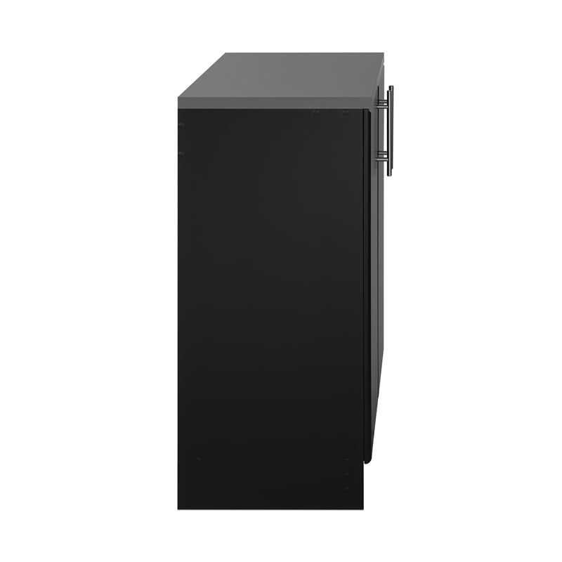 Prepac Elite Black Engineered Wood Base Cabinet with Melamine Countertop