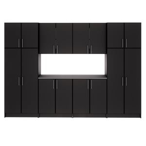 prepac elite black engineered wood storage cabinet set g - 8 pc