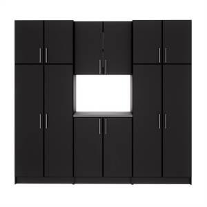 prepac elite black engineered wood storage cabinet set i - 6 pc