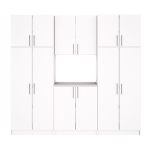prepac elite white engineered wood storage cabinet set i - 6 pc