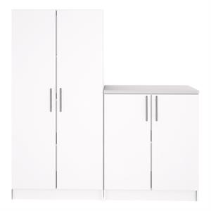 prepac elite white engineered wood storage cabinet set j - 2 pc