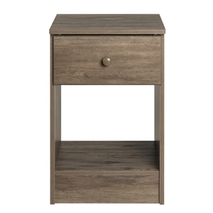 prepac astrid drifted gray engineered wood tall 1-drawer nightstand