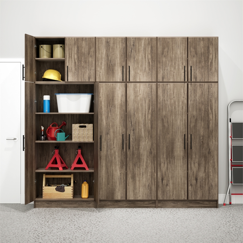 Prepac Elite 32 inch Stackable Drifted Gray Engineered Wood Wall Cabinet