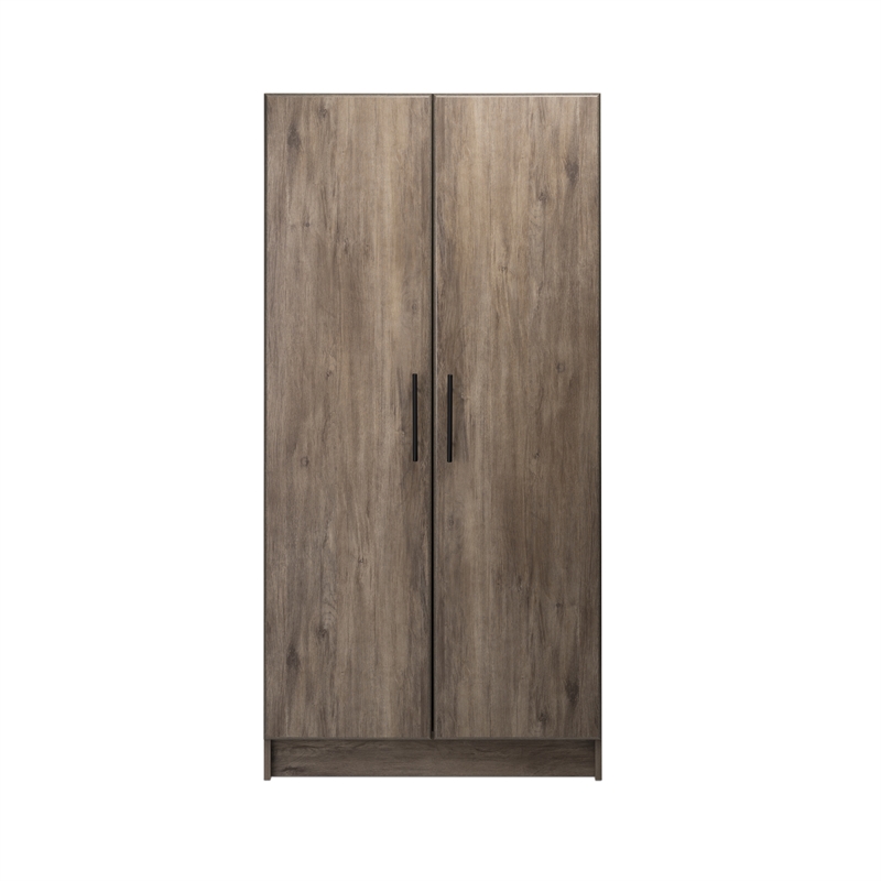Prepac Elite 32 inch Drifted Gray Engineered Wood Wardrobe Cabinet