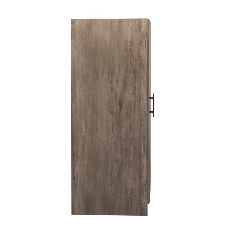Prepac Elite 32 inch Drifted Gray Engineered Wood Wardrobe Cabinet