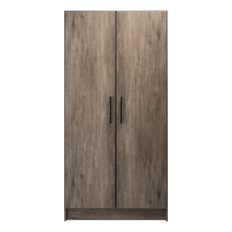 Prepac Elite 32 Inch Drifted Gray Engineered Wood Wardrobe Cabinet