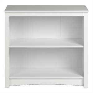 Prepac Home Office 2-Shelf White Engineered Wood Standard Bookcase