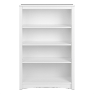Prepac Home Office 4-Shelf White Engineered Wood Standard Bookcase